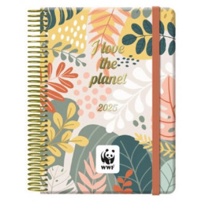 AGENDA 2025 WWF DÍA PÁGINA 12,5 X 18 CM CON 4 HOJAS DE PEGATINAS DOHE 12898 - 25 (Espera 4 dias)